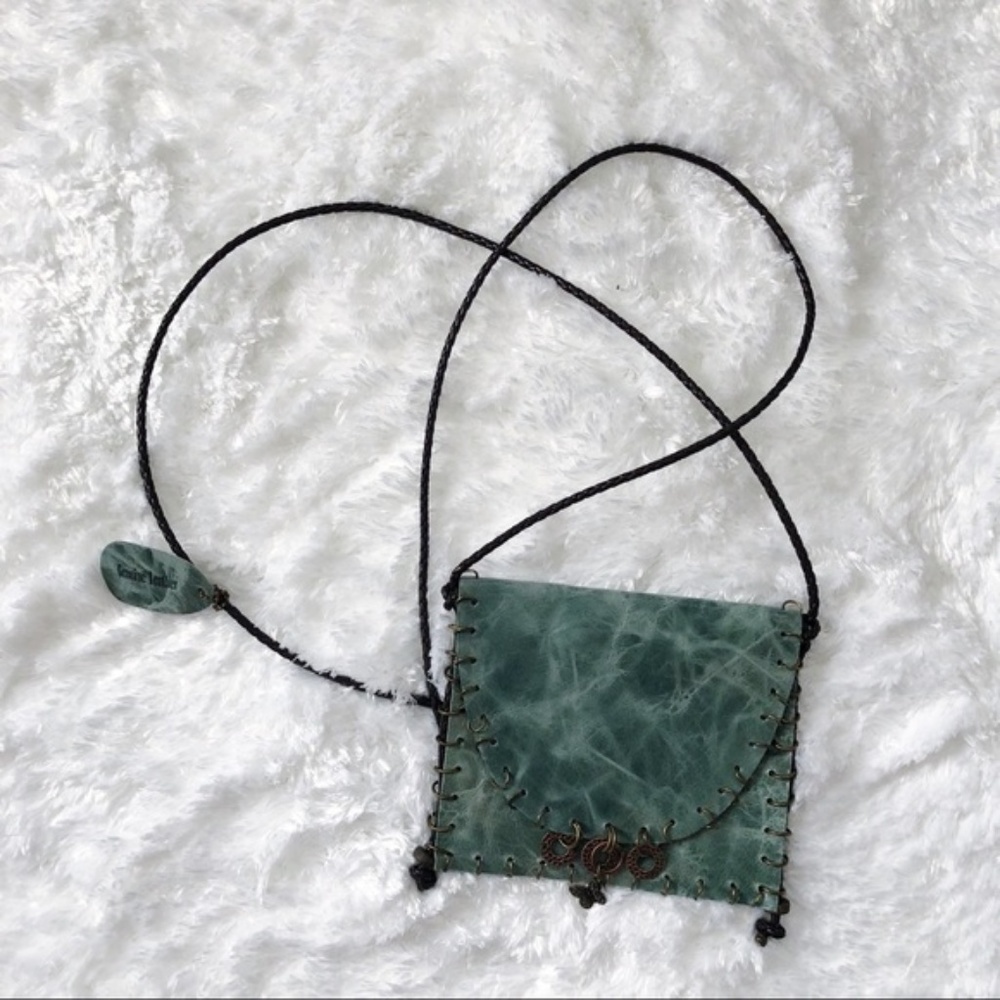 🧳 Handmade Genuine Leather Mini Flat Crossbody Purse